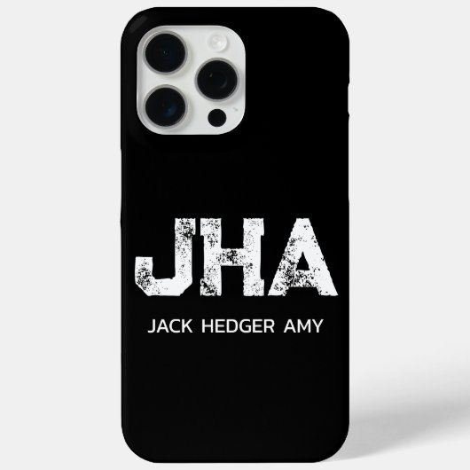 MINIMALISTISCHE WITTE DRIELETTERIGE MONOGRAM NAAM  Case-Mate iPhone CASE (Achterkant)