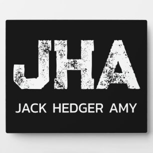 MINIMALISTISCHE WITTE DRIELETTERIGE MONOGRAM NAAM FOTOPLAAT