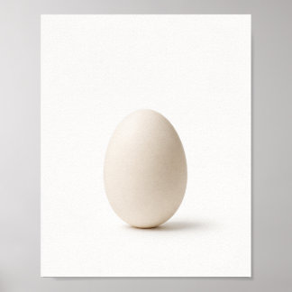 Minimalistische witte eier stilleven poster