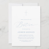 Minimalistische witte en blauwe elegante script do kaart (Voorkant)