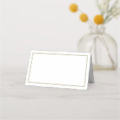 Minimalistische witte en gouden trouwplaatskaart (Voorkant)