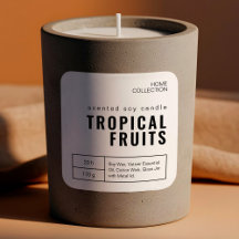 Minimalistische witte en zwarte kaarsenetiketten S