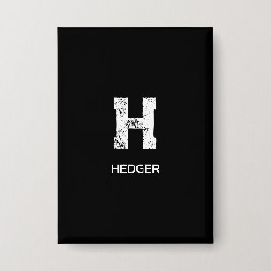 MINIMALISTISCHE WITTE ENKELVOUDIGE LETTER MONOGRAM BUTTON