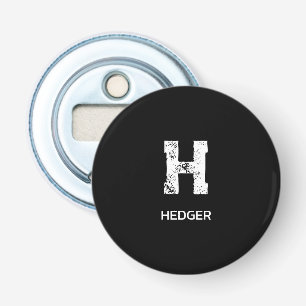 MINIMALISTISCHE WITTE ENKELVOUDIGE LETTER MONOGRAM BUTTON FLESOPENER