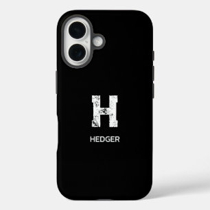MINIMALISTISCHE WITTE ENKELVOUDIGE LETTER MONOGRAM iPhone 16 HOESJE
