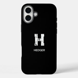MINIMALISTISCHE WITTE ENKELVOUDIGE LETTER MONOGRAM iPhone 16 PLUS HOESJE