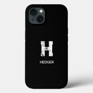 MINIMALISTISCHE WITTE ENKELVOUDIGE LETTER MONOGRAM iPhone 13 HOESJE