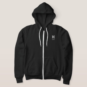 MINIMALISTISCHE WITTE ENKELVOUDIGE LETTER MONOGRAM HOODIE