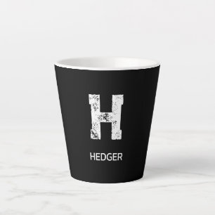 MINIMALISTISCHE WITTE ENKELVOUDIGE LETTER MONOGRAM LATTE MOK