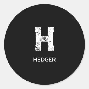 MINIMALISTISCHE WITTE ENKELVOUDIGE LETTER MONOGRAM RONDE STICKER