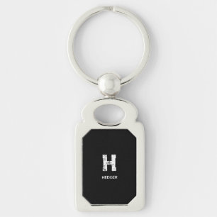 MINIMALISTISCHE WITTE ENKELVOUDIGE LETTER MONOGRAM SLEUTELHANGER
