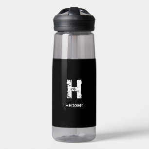 MINIMALISTISCHE WITTE ENKELVOUDIGE LETTER MONOGRAM WATERFLES