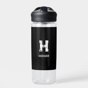 MINIMALISTISCHE WITTE ENKELVOUDIGE LETTER MONOGRAM WATERFLES