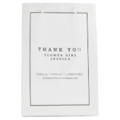 Minimalistische witte grijze trouwfavorietentas medium cadeauzakje (Voorkant)