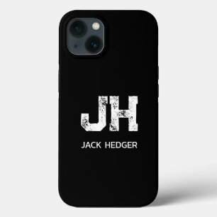 MINIMALISTISCHE WITTE INITIALEN TWEE LETTERS MONOG iPhone 13 HOESJE