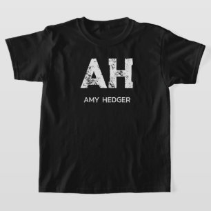 MINIMALISTISCHE WITTE INITIALEN TWEE LETTERS MONOG T-SHIRT
