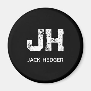 MINIMALISTISCHE WITTE INITIALEN VAN TWEE LETTERS Z MAGNEET