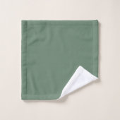 Minimalistische witte kalligrafie op Sage Green Bad Handdoek (Wasdoekje)