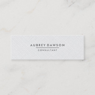 Minimalistische witte linnen faux mini visitekaartje