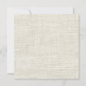 Minimalistische witte linnen Save Date Initialen (Achterkant)