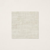 Minimalistische witte linnen Save Date Initialen Vierkante Visitekaartjes (Achterkant)