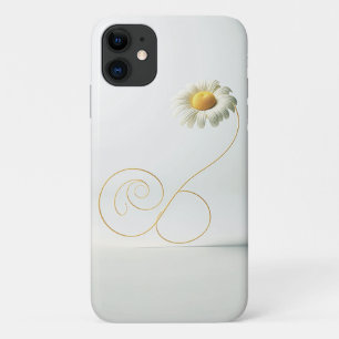 Minimalistische witte madeliefjes bloemkunst - Ele iPhone 11 Hoesje