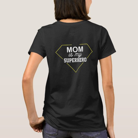 Minimalistische witte mama is mijn superheld t-shirt (Achterkant)