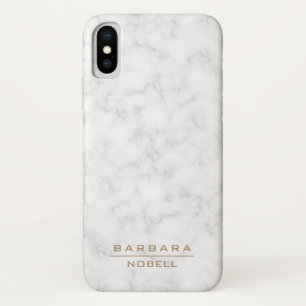 Minimalistische witte marmer Gold iPhone X Hoesje
