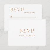 Minimalistische Witte Moderne Moslim Bruiloft RSVP (Voorkant / Achterkant)