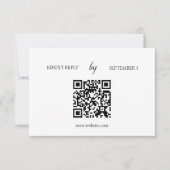 Minimalistische Witte Moderne QR Code Bruiloft RSV RSVP Kaartje (Voorkant)