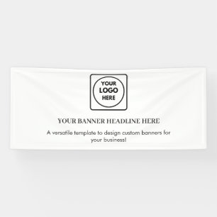 Minimalistische Witte Moderne Zakelijke Merkdispla Spandoek