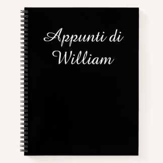 Minimalistische witte op zwarte Italiaanse Appunti Notitieboek