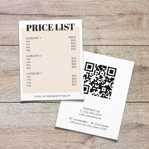 Minimalistische Witte Pastel Koude QR Code Salon Flyer