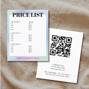 Minimalistische witte pastel QR-code salonprijzenl Flyer