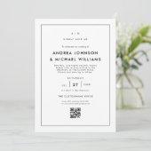 Minimalistische witte QR-code bruiloft Kaart (Staand voorkant)