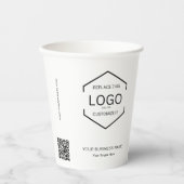 Minimalistische witte QR-code Business Logo Papieren Bekers (Voorkant)