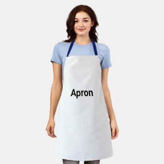 Minimalistische witte schort met aangepaste tekst