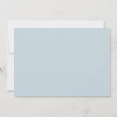 Minimalistische witte stoffige blauwe bruiloft Dan Bedankkaart (Achterkant)
