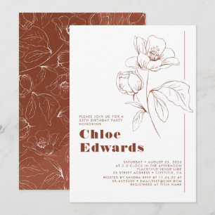 Minimalistische witte terracotta boho verjaardagsf kaart