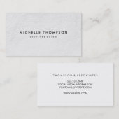 Minimalistische witte textuur, grunge textuur visitekaartje (Voorkant / Achterkant)