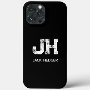 MINIMALISTISCHE WITTE TWEELITERIGE MONOGRAM NAAM Z iPhone 13 PRO MAX HOESJE