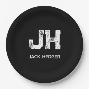 MINIMALISTISCHE WITTE TWEELITERIGE MONOGRAM NAAM Z PAPIEREN BORDJE