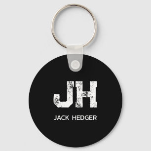 MINIMALISTISCHE WITTE TWEELITERIGE MONOGRAM NAAM Z SLEUTELHANGER