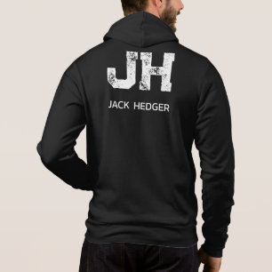 MINIMALISTISCHE WITTE TWEELITTERIGE MONOGRAM NAAM HOODIE