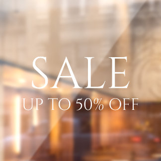 Minimalistische witte typografie Sale-winkel Raamsticker