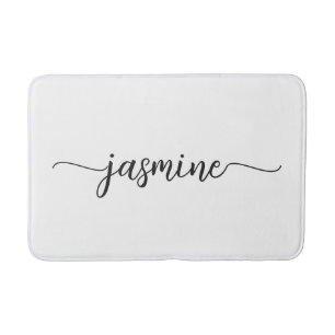 Minimalistische Witte Vrouwelijke Monogram Naam Sc Badmat