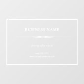 Minimalistische Witte Zakelijke Naam Transparant Raamsticker (Vel)
