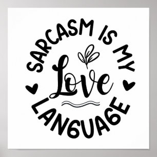 Minimalistische witte & zwarte sarcastische typogr poster