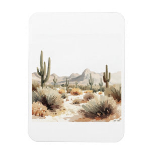 Minimalistische woestijn Saguaro Cactus Watercolor Magneet