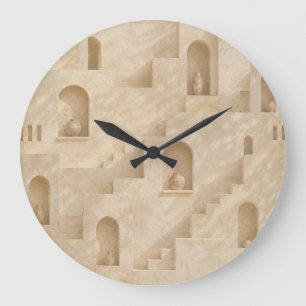 Minimalistische woestijnarchitectuur wandklok grote klok